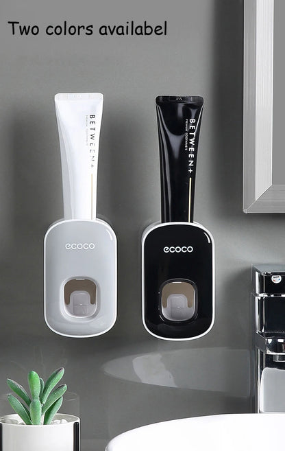 Ecoco Automatic Toothpaste Dispenser No Nail Bathroom Toothpaste Squeezer Punch Free Wall Mounted Bathroom Accessories Fine Gift