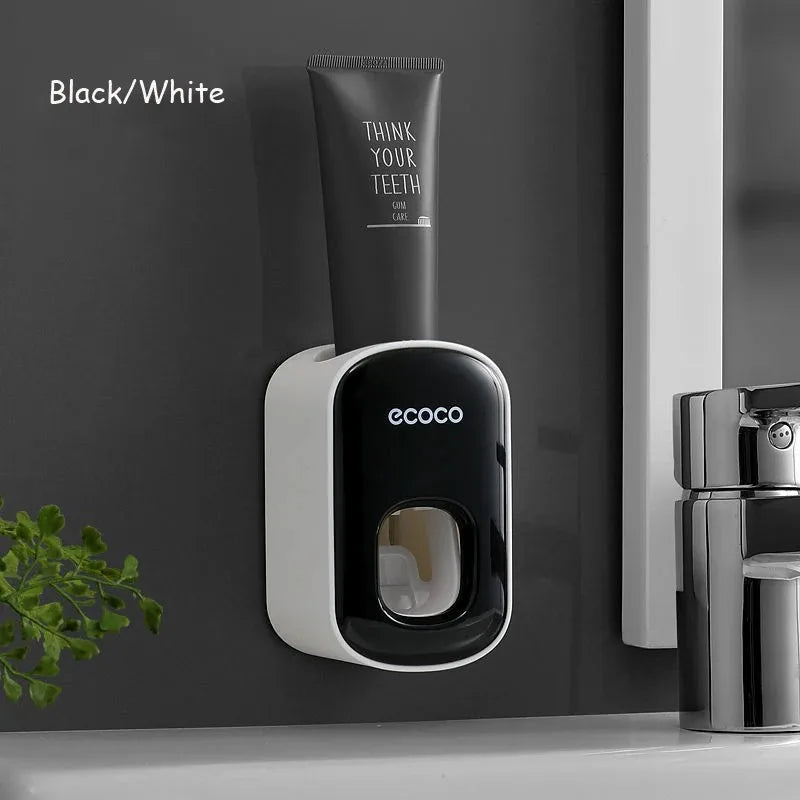 Ecoco Automatic Toothpaste Dispenser No Nail Bathroom Toothpaste Squeezer Punch Free Wall Mounted Bathroom Accessories Fine Gift