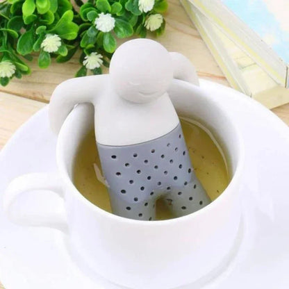 Mr. Tea Man Model Tea Infuser Interesting Food Grade Tea Infuser Tea Leaf Tea Filter Tea Bag, Creative Silicone Tea Strainer