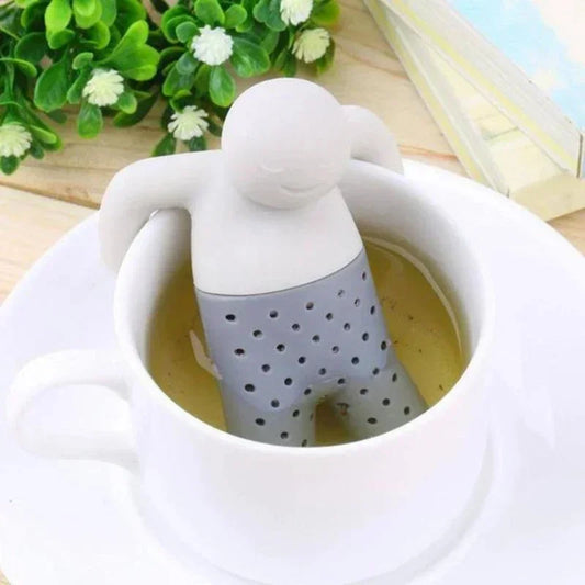 Mr. Tea Man Model Tea Infuser Interesting Food Grade Tea Infuser Tea Leaf Tea Filter Tea Bag, Creative Silicone Tea Strainer