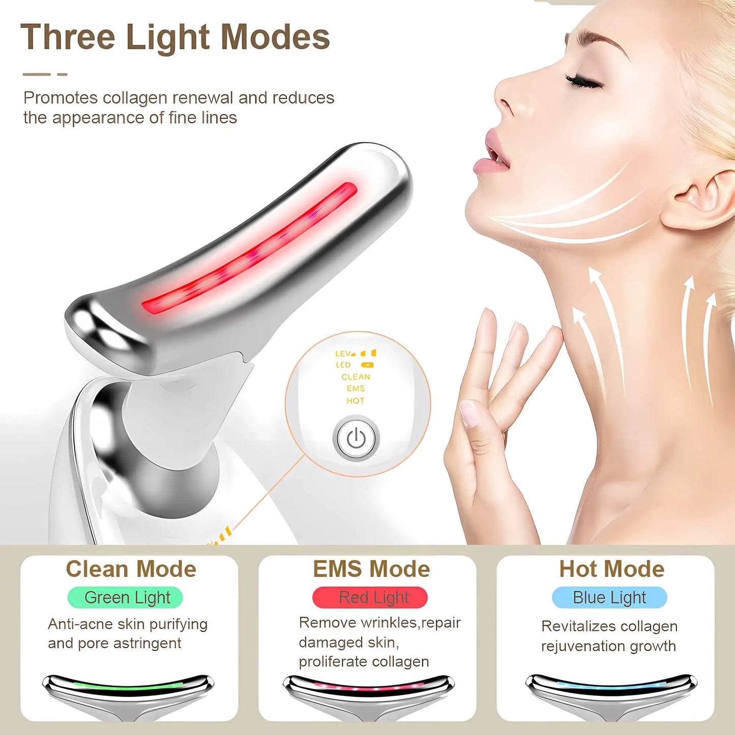 Face Neck Massager for Women, Skin Care Beauty Machine, Effectively Anti-Aging, Tighten Skin, Eliminate Wrinkles