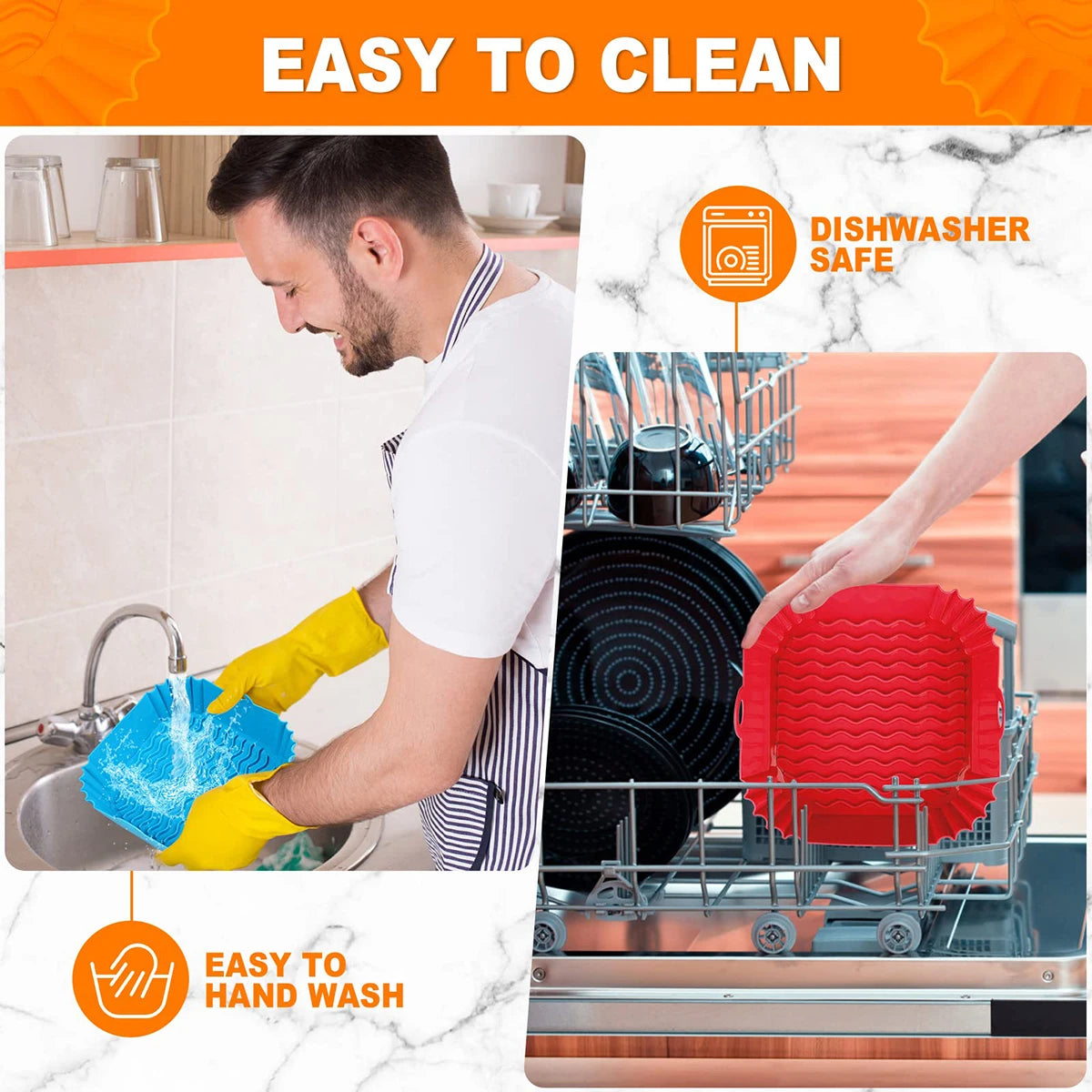 Air Fryer Inserts, Square Silicone, Air Fryer Pot, Air Fryer Liners, Reusable, Air Fryer Accessories, Oven Microwave Accessories