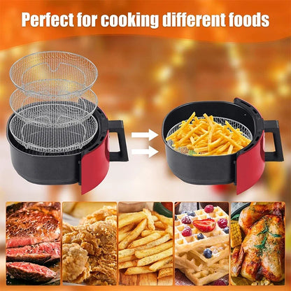 Air Fryer 3-layers Rack Stackable Grilling 304 Stainless Steel Airfryer Oven Grill Steamer Cooker Kitchen Gadgets Cooking Tools
