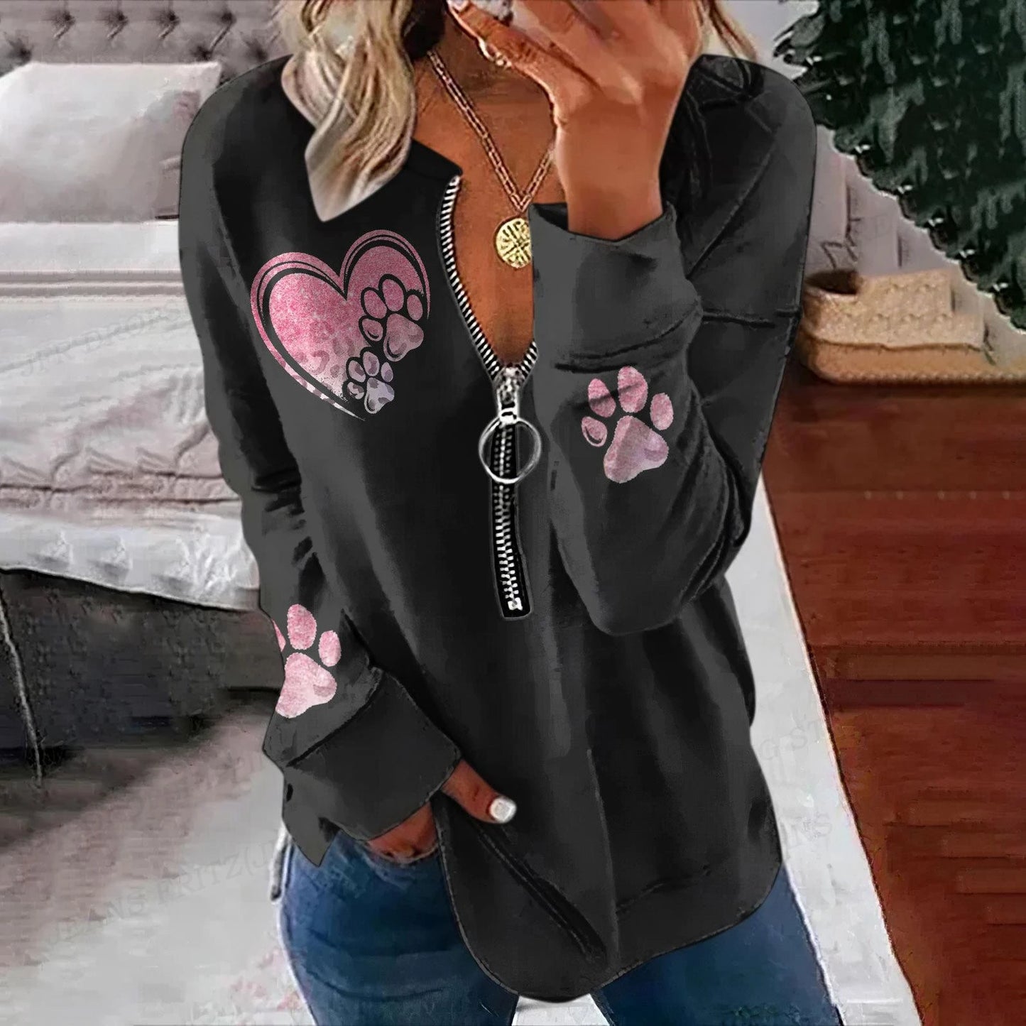 Wolf Hoodies Women Fashion Zipper Hoodies Vintage Animal Sweatshirt Zip Up Hoodie Oversized Sudaderas Crewneck Coats Ladies