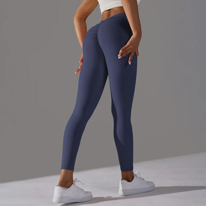 Women Fitness Leggings Workout Gym Running Scrunch Leggings Sexy Back V High Waist Trousers Jogging