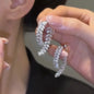 French Style Small Fragrance Pink Wheat Ear Lovehigh-end Feeling Light Luxury Zircon Earrings for Girls.
