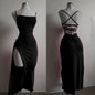 2025 Explosive New Dress Summer High Sensibility Halter Strap Spice Girl Bag Hip Dress Sexy Women's Red Dress Club Black Dress