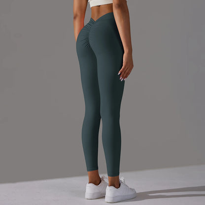 Women Fitness Leggings Workout Gym Running Scrunch Leggings Sexy Back V High Waist Trousers Jogging