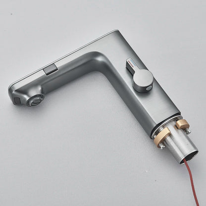 New Gray Smart Daul Sensor Bathroom Basin Faucet Hot Cold Water Mixer Deck Mount  Bathroom Sink Faucet