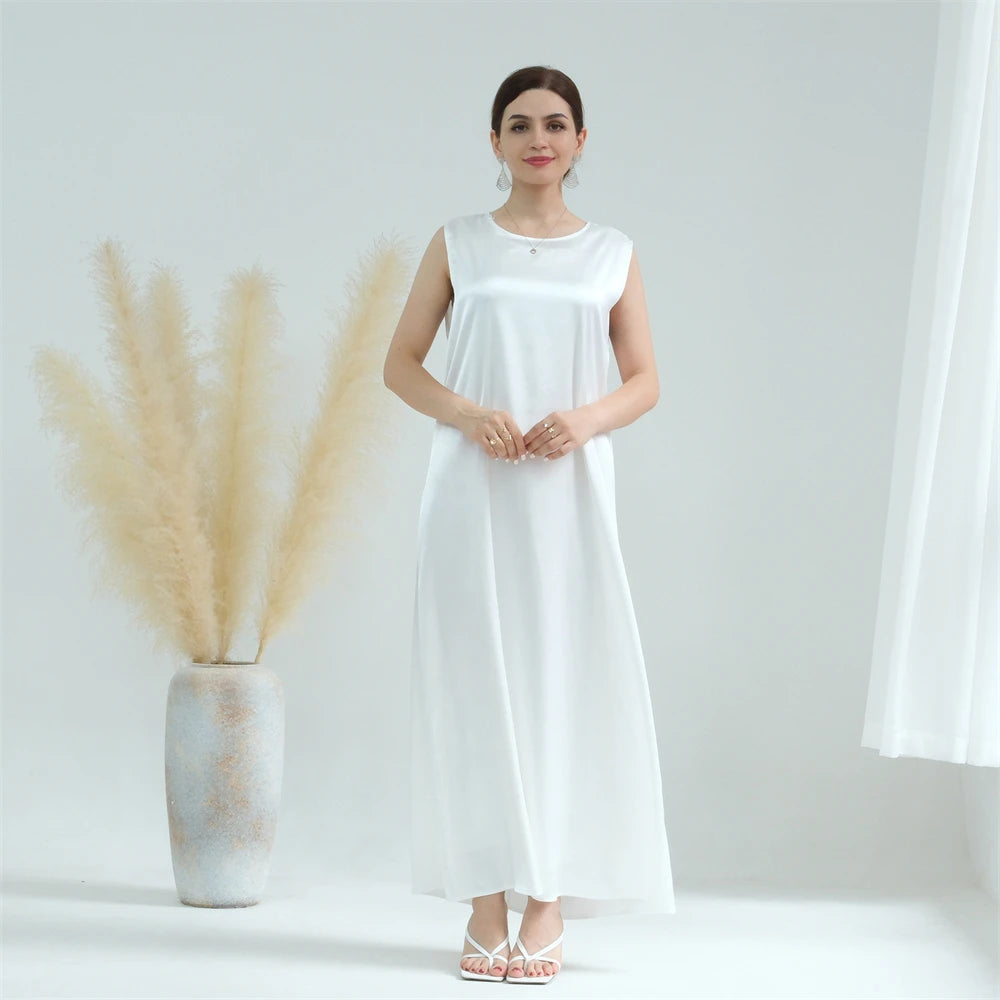 White Ramadan African Dresses Islamic Clothing For Women Dubai Abaya Turkey Arabic Muslim Dress Robe Musulmane Femme Vestidos