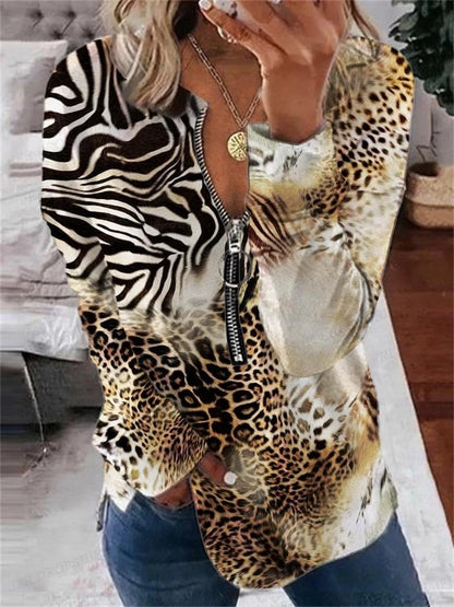Wolf Hoodies Women Fashion Zipper Hoodies Vintage Animal Sweatshirt Zip Up Hoodie Oversized Sudaderas Crewneck Coats Ladies