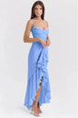 Maxi Gown, Suninheart Irregular Mesh Party Dress 2024 New Arrivals Spaghetti Strap Bodycon Dress Fashion Ruched