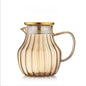 Coffee Teapot, Glass Kettle Pots Teapot Kawaii Color Pumpkin Thermal Water Bottle 1000ml with Cup Moka Pot Home Appliance Kitchen Accessories