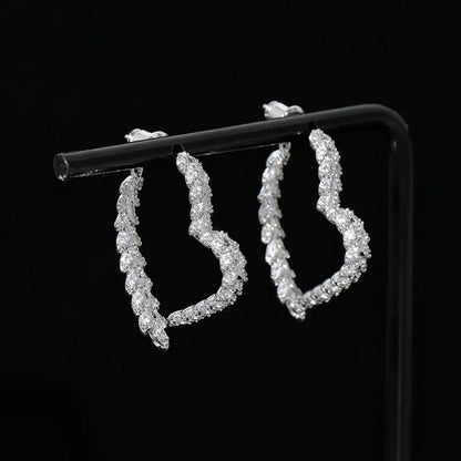 Luxury Wheat Earrings Shiny Zircon Fashion Personality Party Charm Jewelry Wheat Leaf Earring for Women Girls Korean Style