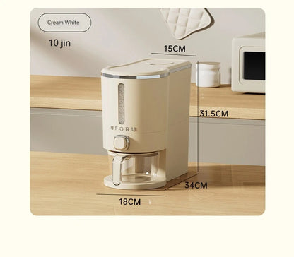 5kg Rice Dispenser Closet Storage Food Storage Automatic Rice Storage Box Dry Food Dispenser For Pantry Racks Closets Storage