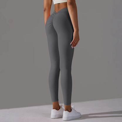Women Fitness Leggings Workout Gym Running Scrunch Leggings Sexy Back V High Waist Trousers Jogging