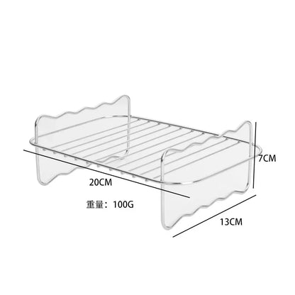Air Fryer Stainless Steel Rack Tray&Steaming Racks Air Fryer Tools Baking Pan BBQ Gril Baking Cooker Accessories Cooking Tools