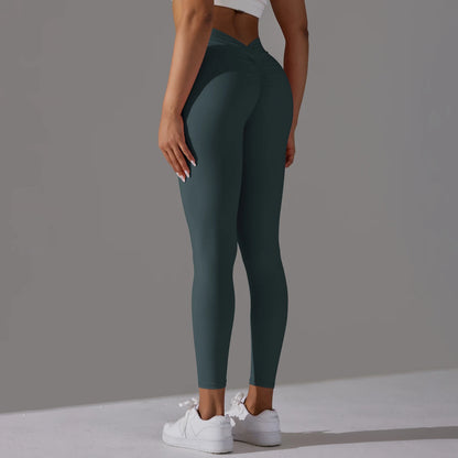 Women Fitness Leggings Workout Gym Running Scrunch Leggings Sexy Back V High Waist Trousers Jogging