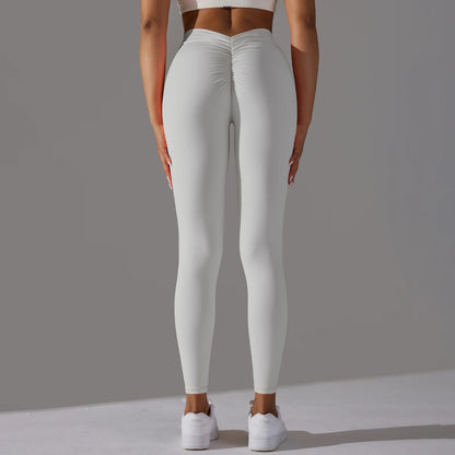 Women Fitness Leggings Workout Gym Running Scrunch Leggings Sexy Back V High Waist Trousers Jogging