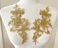 Lace, 1 Pair Flower Sew Wedding Lace Patches Embroidery Applique Repair For Wedding Dresses 25*12cm