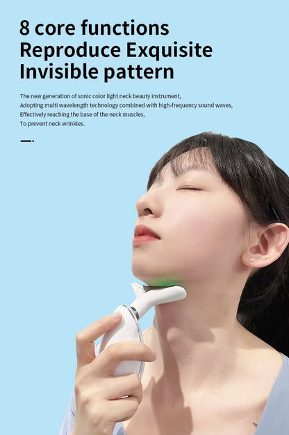 facial Microcurrent, Chin Lifting Face Neck Beauty Device LED Photon Firming Rejuvenation Anti Wrinkle Skin Care Facial Massager
