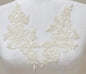Lace, 1 Pair Flower Sew Wedding Lace Patches Embroidery Applique Repair For Wedding Dresses 25*12cm