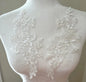 Lace, 1 Pair Flower Sew Wedding Lace Patches Embroidery Applique Repair For Wedding Dresses 25*12cm