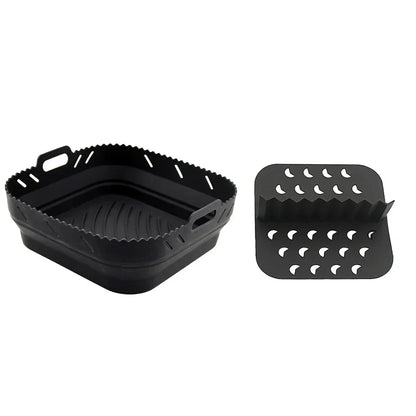 Air Fryer Silicone Tray Fried Chicken Baking Tool Oven Baking Tray with Divider Plate Reusable Liner  Airfryer Silicone Basket