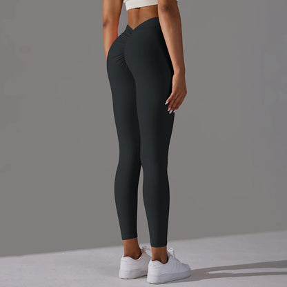 Women Fitness Leggings Workout Gym Running Scrunch Leggings Sexy Back V High Waist Trousers Jogging
