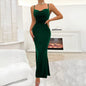 Women's Maxi Dresses All Season Simple Elegant Solid Color Backless Sleeveless Sweetheart Neck Cami Party Dresses