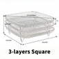 Air Fryer 3-layers Rack Stackable Grilling 304 Stainless Steel Airfryer Oven Grill Steamer Cooker Kitchen Gadgets Cooking Tools