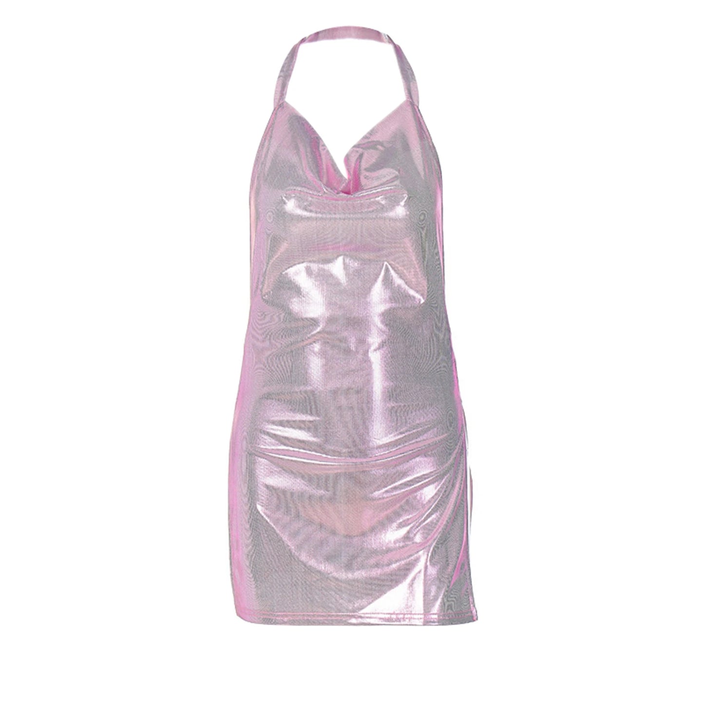 Mini Dress, Sexy Bodycon for Women Bling Glitter Evening Prom Women Halter Side Slit Backless Party Club Summer Clothes