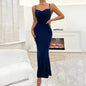 Women's Maxi Dresses All Season Simple Elegant Solid Color Backless Sleeveless Sweetheart Neck Cami Party Dresses