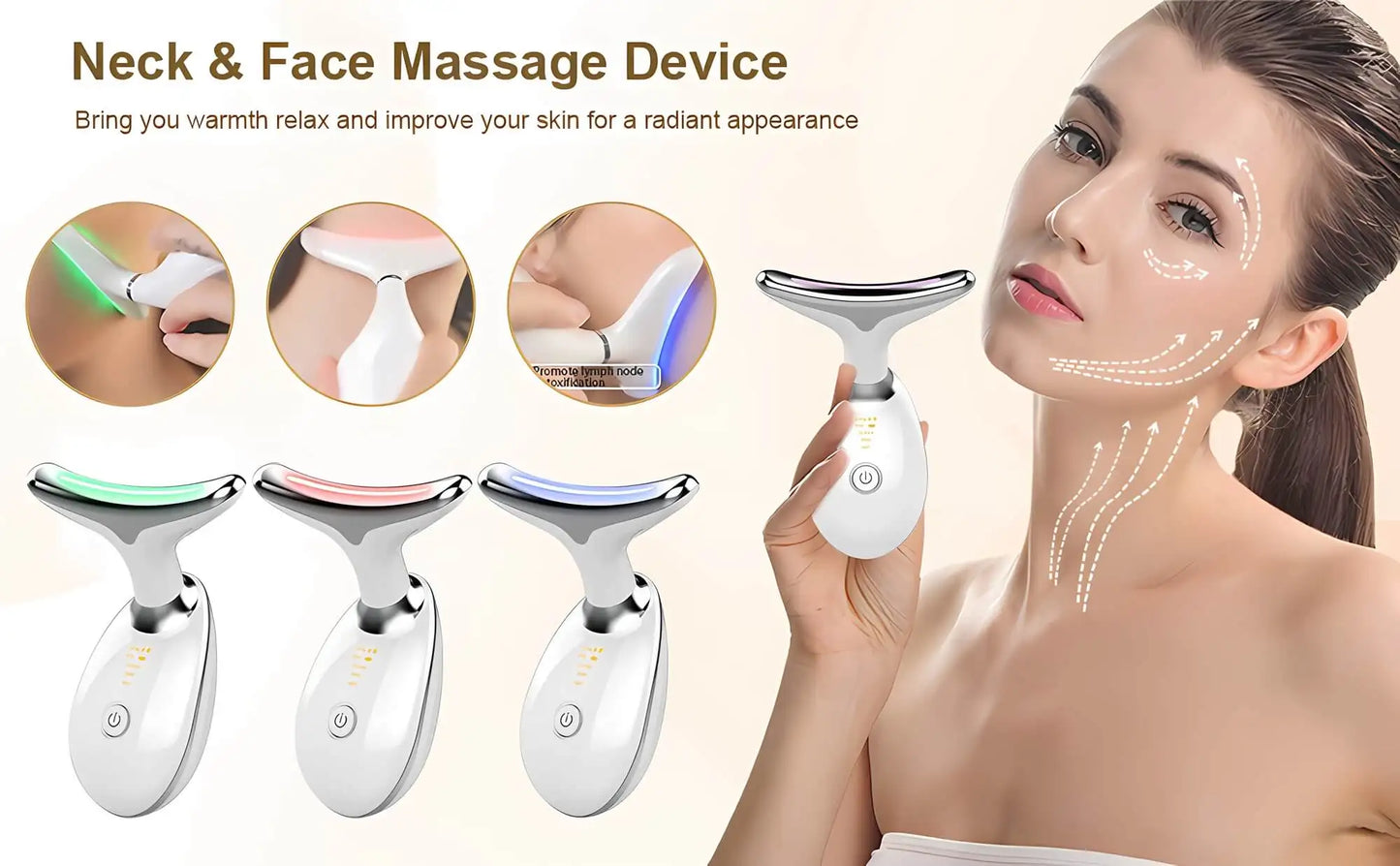 Face Neck Massager for Women, Skin Care Beauty Machine, Effectively Anti-Aging, Tighten Skin, Eliminate Wrinkles
