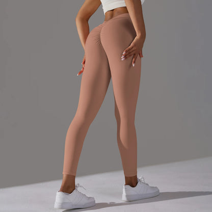 Women Fitness Leggings Workout Gym Running Scrunch Leggings Sexy Back V High Waist Trousers Jogging