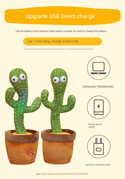 Talking Dancing Swing Cactus Toy Sand Carving