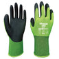 Garden Work Glove Nylon Spandex Fluorescent Green Nitrile Micro Foam Flower Garden Safety Mittens