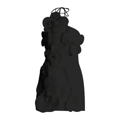 GPBD Sexy Halter Off The Shoulder Florals Bodycon Mini  White Women Dress Nightclub Party Celebrate Birthday Cocktail  Dresses