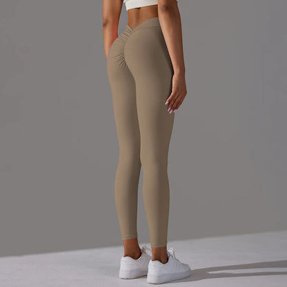 Women Fitness Leggings Workout Gym Running Scrunch Leggings Sexy Back V High Waist Trousers Jogging