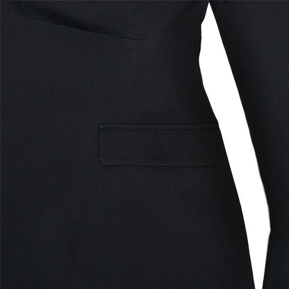 Mozision Off-shoulder Long Sleeve Sexy Mini Dress For Women Two Pocket Strapless Backless A-line Club Party Sexy Dress Elegant