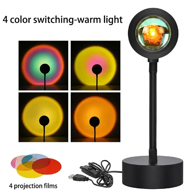 16 RGB Rainbow Atmosphere Sunset Projector Lamp Night Light Sunset